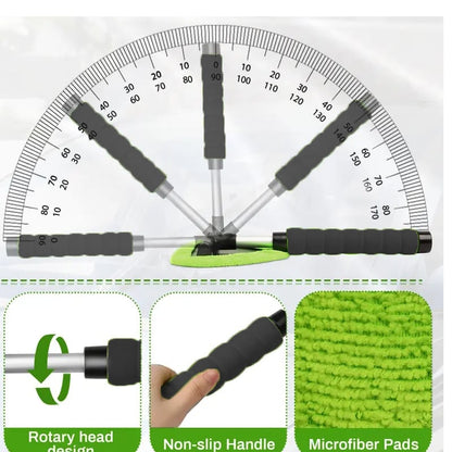 💥 💥  🔥  Windshield Cleaning Tool, Microfiber Car Window Cleaner with 4 Reusable and Washable Microfiber Pads and Extendable Handle